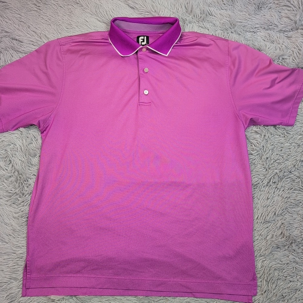 Footjoy Shirt Mens L Purple Polo Golf Logo Athletic Preppy FJ Embroidered Casual - Picture 1 of 10